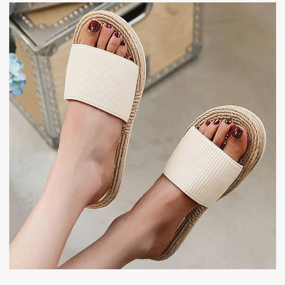 Womens Brown Tan Cross Strap Open Toe Flip Flops Size 40 Summer Sandals New